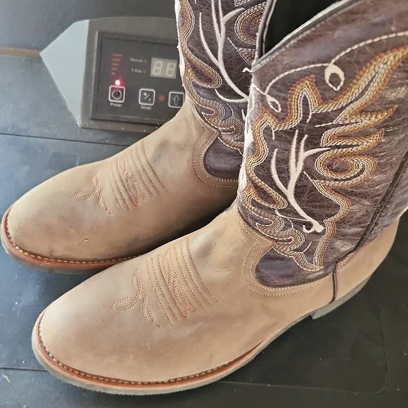 Cabelas Brown Leather Western Cowboy Boots - Men - Picture 2 of 7